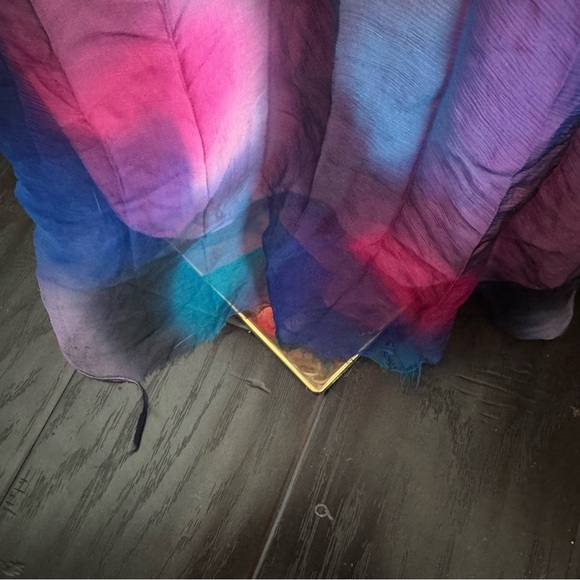 Jovani Strapless Watercolor Maxi Dress – Fairycore Formal Gown 10 silk - Picture 10 of 13